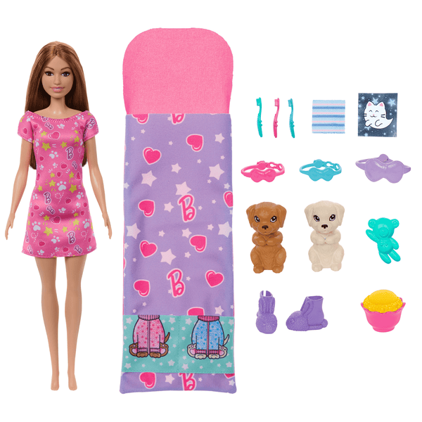 Barbie Puppy Slumber Party Set - Mattel Pet Sleepover Doll Play