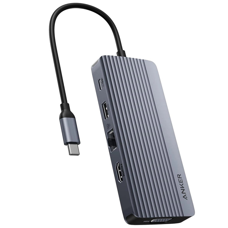 Anker USB-C Hub 10-in-1 Dual Display Gray - Multiport Docking Station
