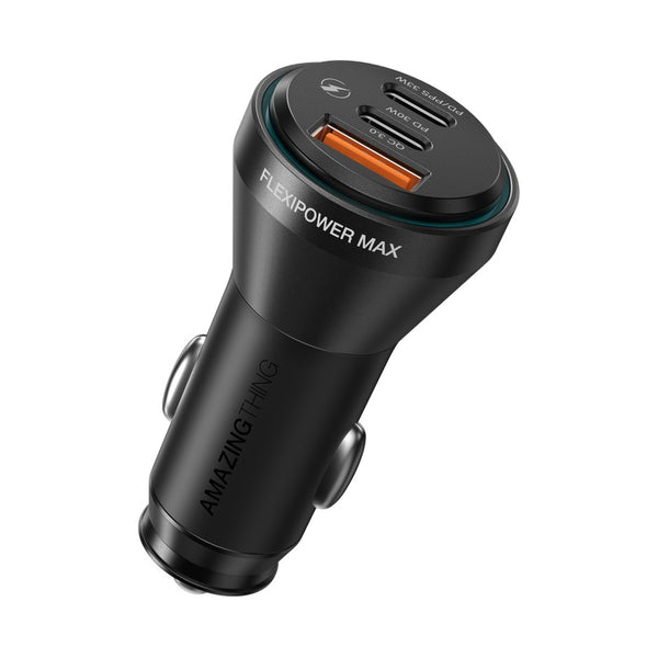 Amazingthing FlexiPower Max 63W Car Charger Black - 3 Port USB-C