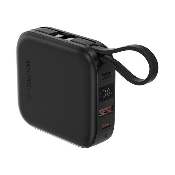 Amazingthing Thunder Go 10000mAh Power Bank - 2 Built In USB-C Cables