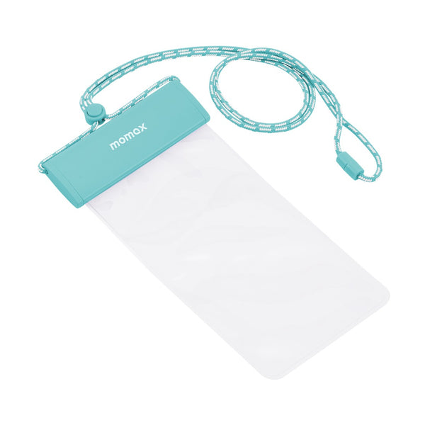 MOMAX WATERPROOF POUCH UNIVERSAL WITH NECK STRAP - LAKE BLUE