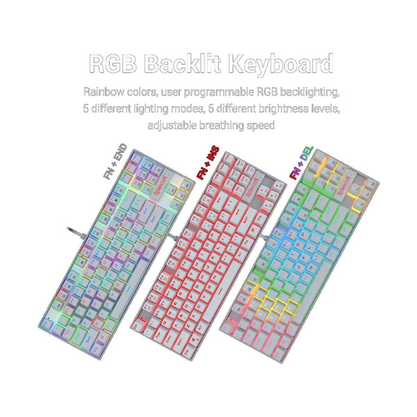 Redragon KUMARA Mechanical Gaming Keyboard White-Red switch