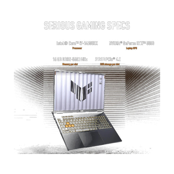 Asus Intel® Core™ I7-14650HX -RAM 16GB DDR5 -SSD 1TB M.2 NVMe PCIe GeForce RTX™ 5050 8GB GDDR7 Screen 16" FHD+ (1920 x1200) 165Hz Jaeger Gray