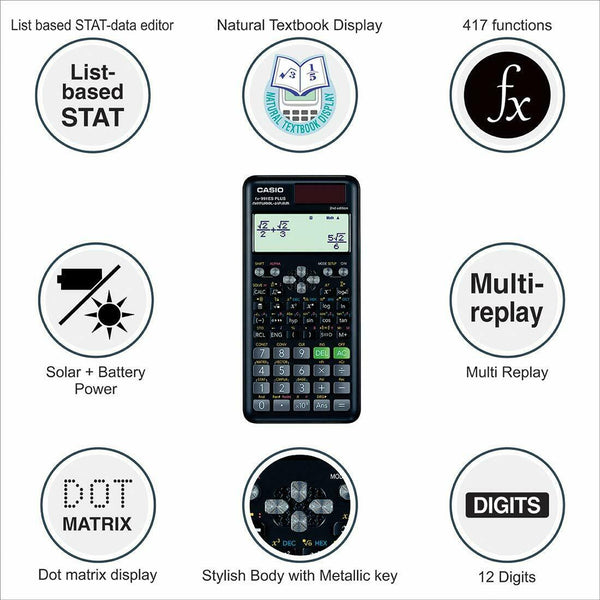 Casio FX-991ES Plus 2 Scientific Calculator - Engineering Math Tool