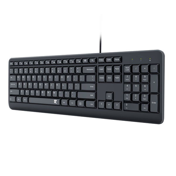 Redragon Black Wired Office Keyboard - Computer Typing Accessory