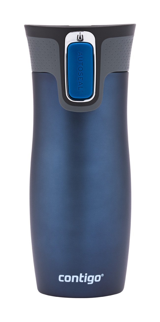 Contigo Autoseal West Loop Vaccuum-Insulated Stainless Steel Travel Mug, 16  Oz, Stainless Steel/Monaco Blue, 2-Pack