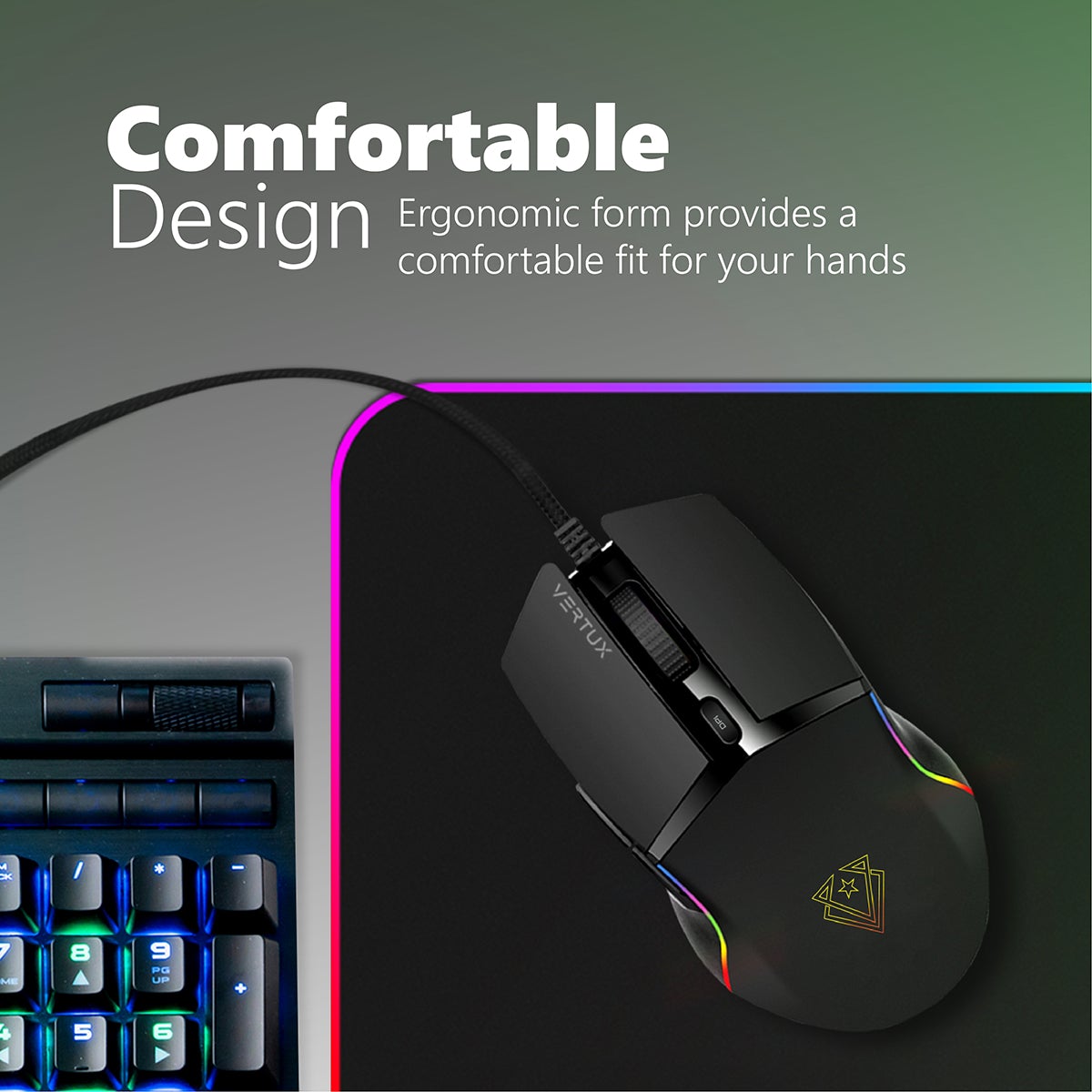 Vertux 6400DPI 6 BUTTON PROGRAM RGB GAMING MOUSE