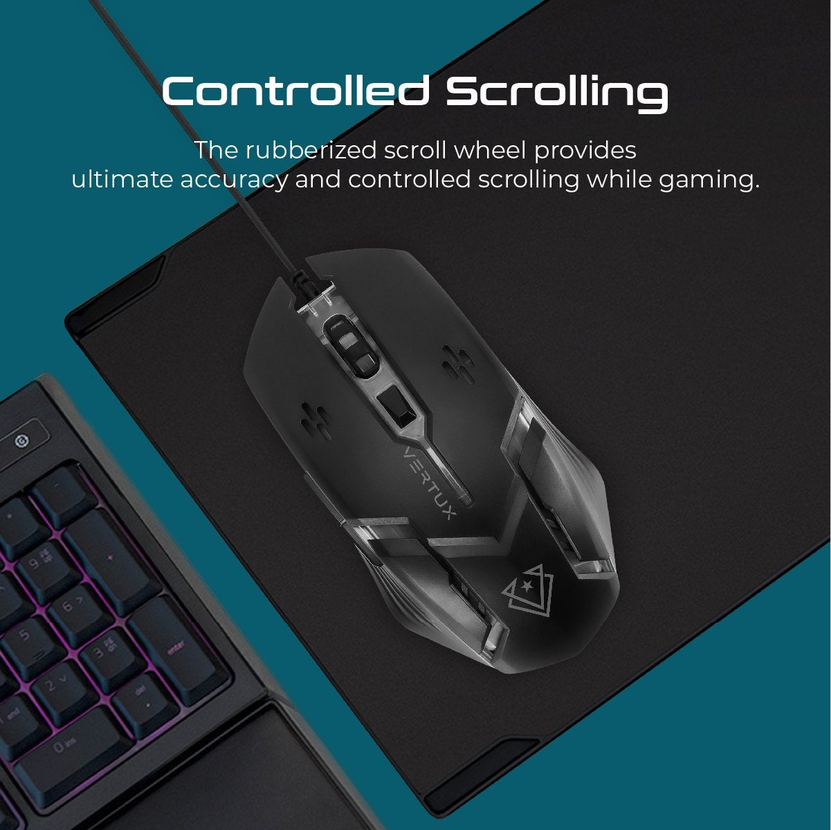 Vertux ERGONOMIC OPTICAL USB WIRED COMPUTER GAMING MOUSE